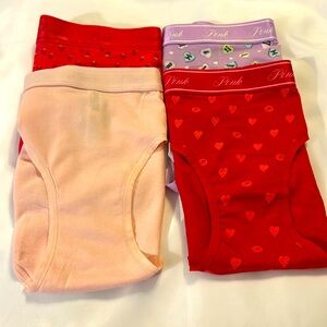PINK Victoria's Secret (4) Hiphugger Panties.    New With Tags